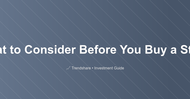 What to Consider Before You Buy a Stock - Investment Guide